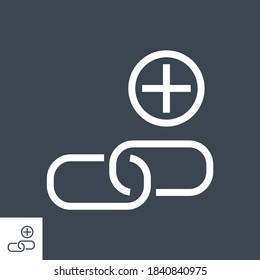Link Building Related Vector Glyph Symbol. Einzeln auf schwarzem Hintergrund. Vektorgrafik.