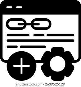 Link Building Semi Solid Icon Design