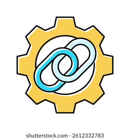 link building seo color icon vector. link building seo sign. isolated symbol illustration