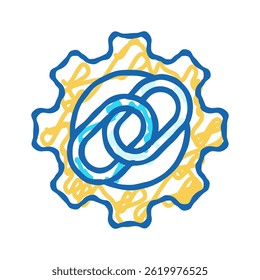 link building seo doodle icon sketch vector. link building seo sign. isolated symbol illustration