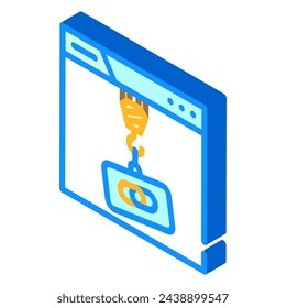 link building seo isometric icon vector. link building seo sign. isolated symbol illustration