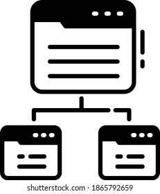 Link building Vector Glyph Icon Design, SEO and Internet Marketing Symbol on White Background, Website Map Concept, 