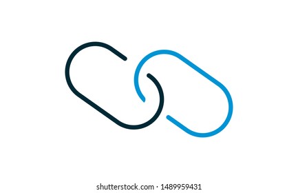 Link building vector icon isolated on white background. Link building color icon for infographic, website or app. 