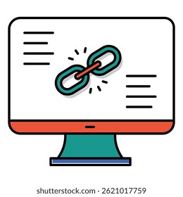 Link Building Vector Icon for SEO Services, Backlinks, and Website Traffic