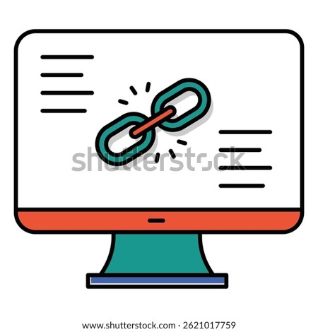 Link Building Vector Icon for SEO Services, Backlinks, and Website Traffic
