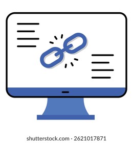 Link Building Vector Icon Showing SEO Backlinks, Digital Marketing, and Website Authority