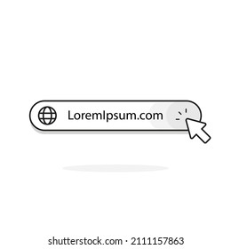 link button, website name, URL, address, navigation bar illustration linear icon vector eps10. modern graphic element for ui design, infographic