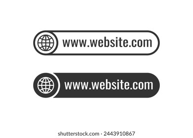 Link button, website name, URL, address, navigation bar illustration linear icon vector