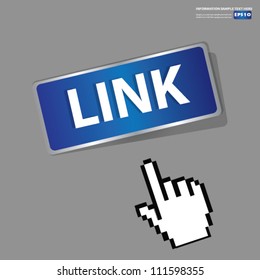 Link Button,sign with hand cursor,Vector