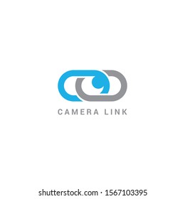 link camera logo design template. full vector