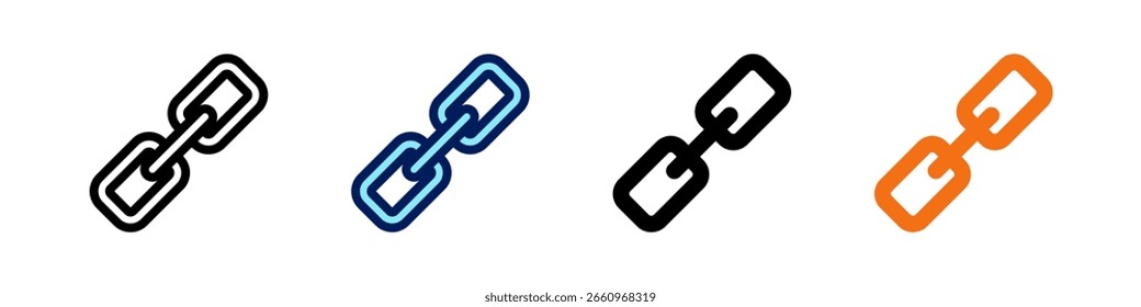 Link Chain All In One Icon Multi Styles Vector Set