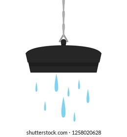 Link chain basin, sink stopper with water drops vector. free space for text. wallpaper.