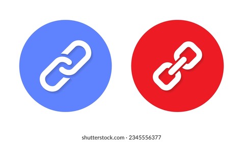 Link chain button icon vector illustration in flat concept