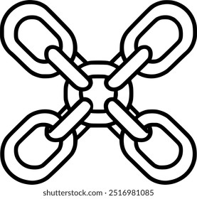 Ícone da linha de conceito da cadeia de vínculos. Ilustração de elemento simples. Sinal de ligação, símbolo, vetor, arte