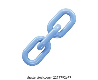 Link chain icon 3d rendering vector illustration