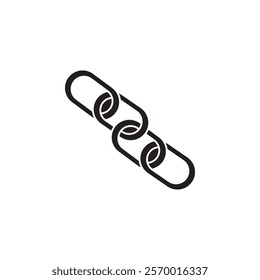 Link chain icon black and white vector outline sign