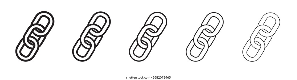 Icono de cadena de Enlace signo de Vector blanco y negro