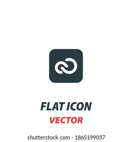 Link chain icon in a flat style. Vector illustration pictogram on white background. Isolated symbol suitable for mobile concept, web apps, infographics, interface and apps design.
