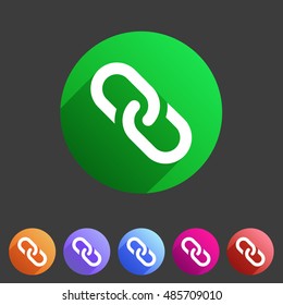 link chain icon flat web sign symbol logo label set