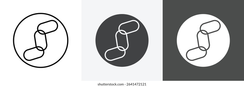 Link chain icon set vector art