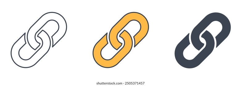 Ilustración vectorial del símbolo del icono de la cadena del Enlace aislada en el fondo blanco