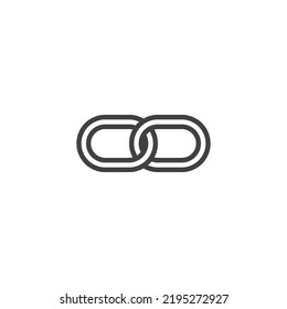 Link chain line icon. linear style sign for mobile concept and web design. Link outline vector icon. Symbol, logo illustration. Vector graphics