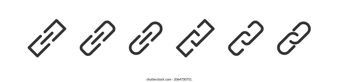 Link chain set icon. URL connection symbol. Vector isolated illustration