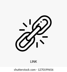 Link concept line icon. Simple element illustration. Link chain concept outline symbol design. Can be used for web and mobile UI/UX . Modern vector style.