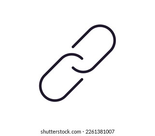 Link concept. Single premium editable stroke pictogram perfect for logos, mobile apps, online shops and web sites. Vector symbol isolated on white background. 