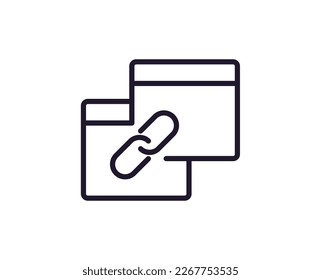 Link concept. Single premium editable stroke pictogram perfect for logos, mobile apps, online shops and web sites. Vector symbol isolated on white background. 