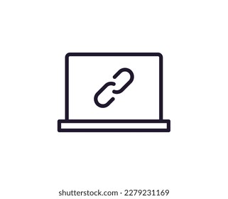 Link concept. Single premium editable stroke pictogram perfect for logos, mobile apps, online shops and web sites. Vector symbol isolated on white background. 