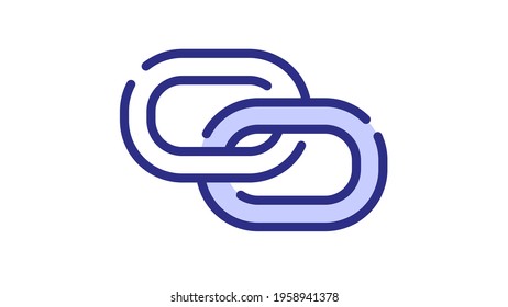 link connect chain bound single isolated icon with dash or dashed line style