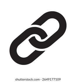 Link connection icon with a chain symbol representing a relationship a secure bond and a digital hyperlink for a website connection vector solid glyph icon