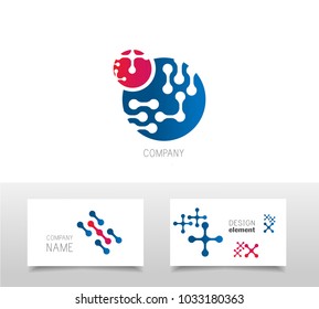Link connection or nanotechnology logo design template