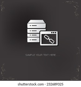 Link database management symbol on dark background,vector
