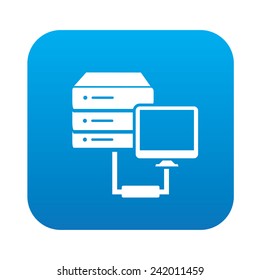 Link database on blue button,clean vector