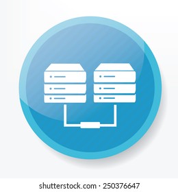 Link database on blue button,clean vector