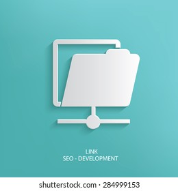 Link design on blue background,clean vector