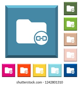 Link directory white icons on edged square buttons in various trendy colors