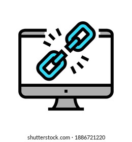 link disconnected color icon vector. link disconnected sign. isolated symbol illustration