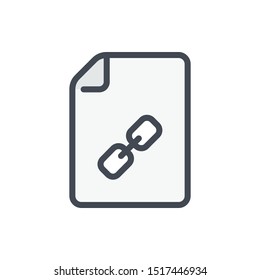 Link document color line icon. File with hyperlink vector outline colorful sign.