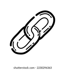 Icono de garabato de enlace. Símbolo dibujado a mano. Ilustración vectorial.