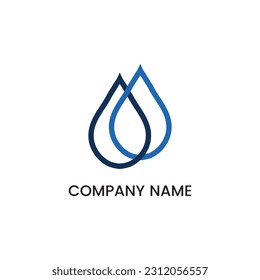 Link and Drop Combination Oil, Water Company Logo Design