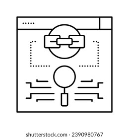 vector de icono de línea de estimación de vínculos. signo de estimación de vínculos. símbolo de contorno aislado ilustración negra