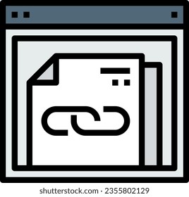 Link File Browser Window Vector Icon