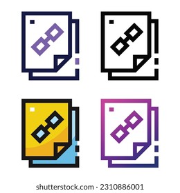 Link file icon design in four variation color