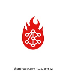 Link Fire Logo Icon Design