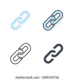 Link Flat Colored Line Silhouette Icon Vector