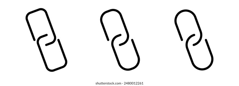 Link flat icon, Link icon. Hyperlink chain symbol. Chain Icon, link icon set isolated white background.