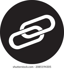Icono plano de enlace en fondo negro